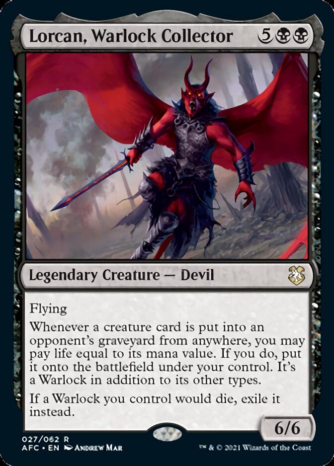 mtg forgotten realms card values Lorcan, Warlock Collector [Dungeons & Dragons: Adventures in the Forgo