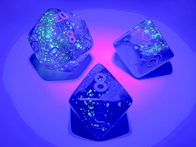 Chessex 26463 Gemini Blue-Blue/Light Blue Luminary RPG Polyhedral Dice Set [7ct]
