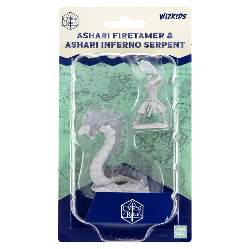 Critical Role Miniatures: W02 Ashari Firetamer & Inferno Serpent [Unpainted]