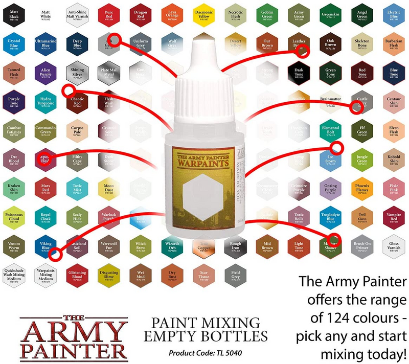The Army Painter: Tools - Paint Mixing Empty Bottles (6ct)
