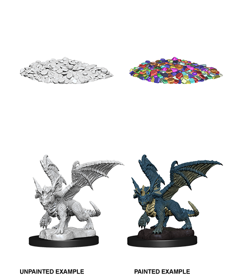 D&D Nolzur's Marvelous Miniatures: W10 Blue Dragon Wyrmling [Unpainted]