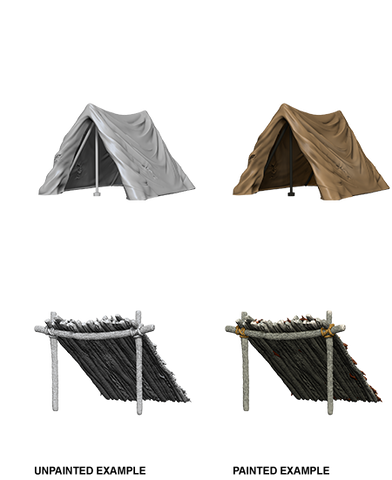 WizKids Deep Cuts Miniatures: W10 Tent & Lean-To [Unpainted]