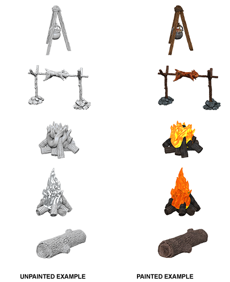 WizKids Deep Cuts: Miniatures W10 Camp Fire & Sitting Log [Unpainted]