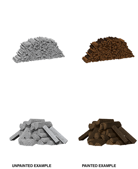 WizKids Deep Cuts Miniatures: W10 Piles of Wood [Unpainted]