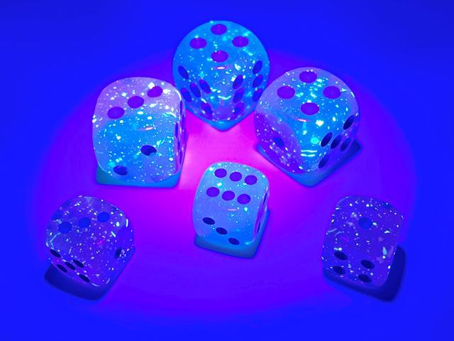 Chessex 26864 Gemini Gel Green-Pink/Blue Luminary 12mm d6 Dice Block [36ct]