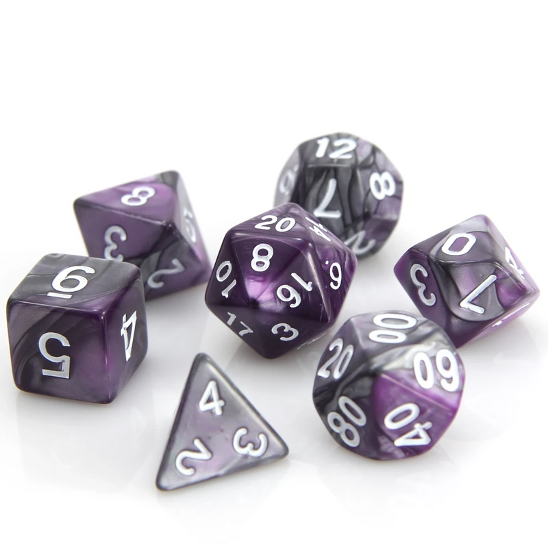 Die Hard Dice RPG Polyhedral Dice Set - Silver/Purple Alloy [7ct]