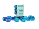 Chessex 26663 Gemini Blue-Blue/Light Blue Luminary 16mm d6 Dice Block [12ct]