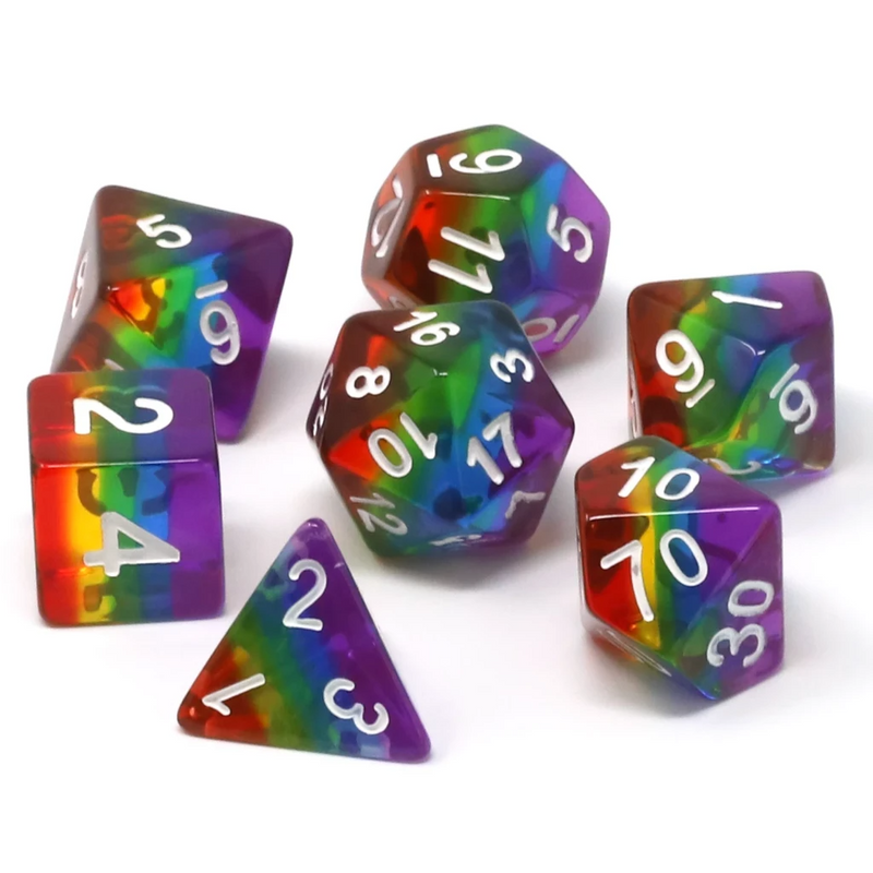 Die Hard Dice RPG Polyhedral Dice Set - Prismatic Rainbow [7ct]