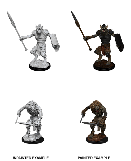 D&D Nolzur's Marvelous Miniatures: W12 Gnoll & Gnoll Flesh Gnawer [Unpainted]