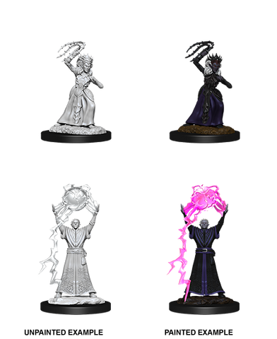 D&D Nolzur's Marvelous Miniatures: W12 Drow Mage & Drow Priestess [Unpainted]