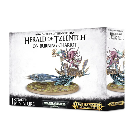 Daemons of Tzeentch Fateskimmer, Herald of Tzeentch on Burning Chariot / Burning Chariot of Tzeentch / Exalted Flamer