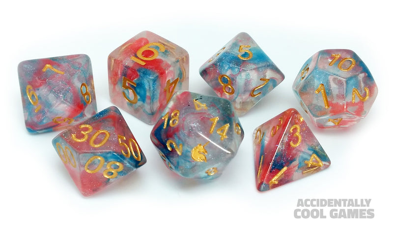 FanRoll MET 720 Unicorn: Astral Swell RPG Polyhedral Dice Set [7ct]