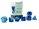 Chessex 26463 Gemini Blue-Blue/Light Blue Luminary RPG Polyhedral Dice Set [7ct]