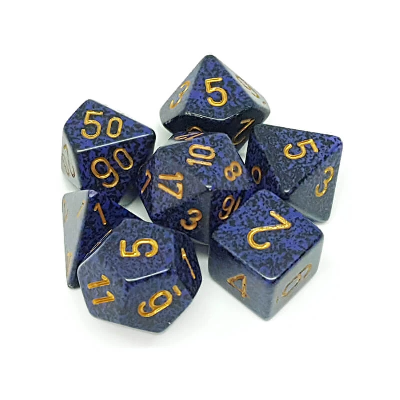 Chessex 25337 Speckled Golden Cobalt RPG Polyhedral Dice Set [7ct]