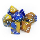 Chessex 26422 Gemini Blue-Gold/White RPG Polyhedral Dice Set [7ct]