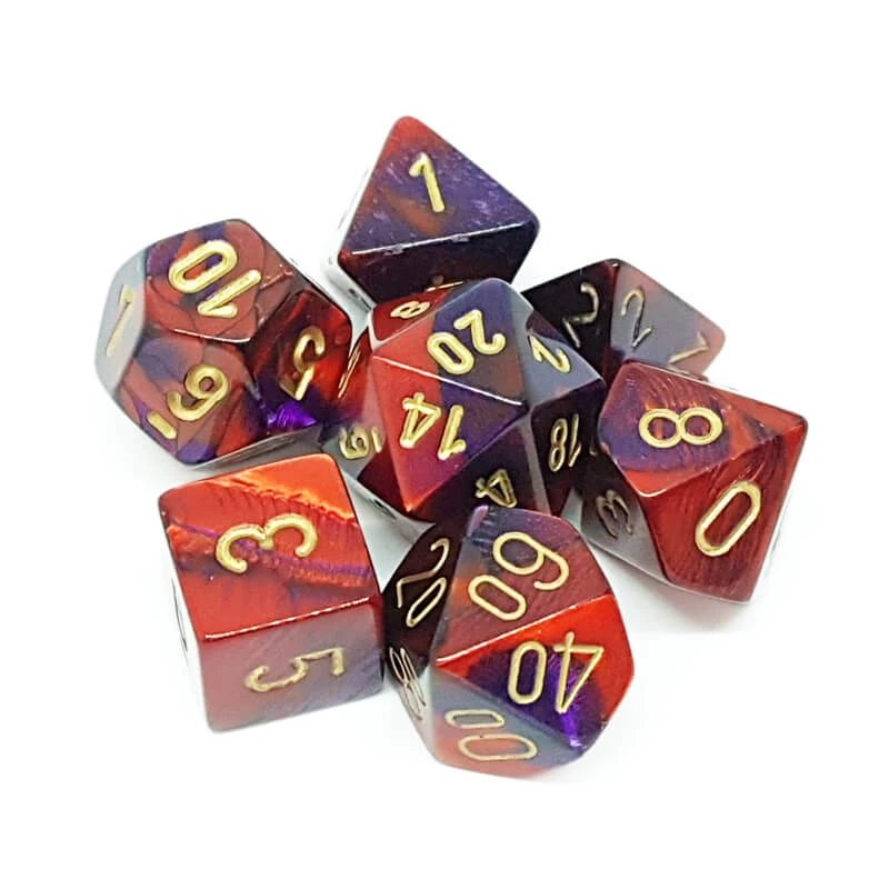 Chessex 26426 Gemini Purple-Red/Gold RPG Polyhedral Dice Set [7ct]