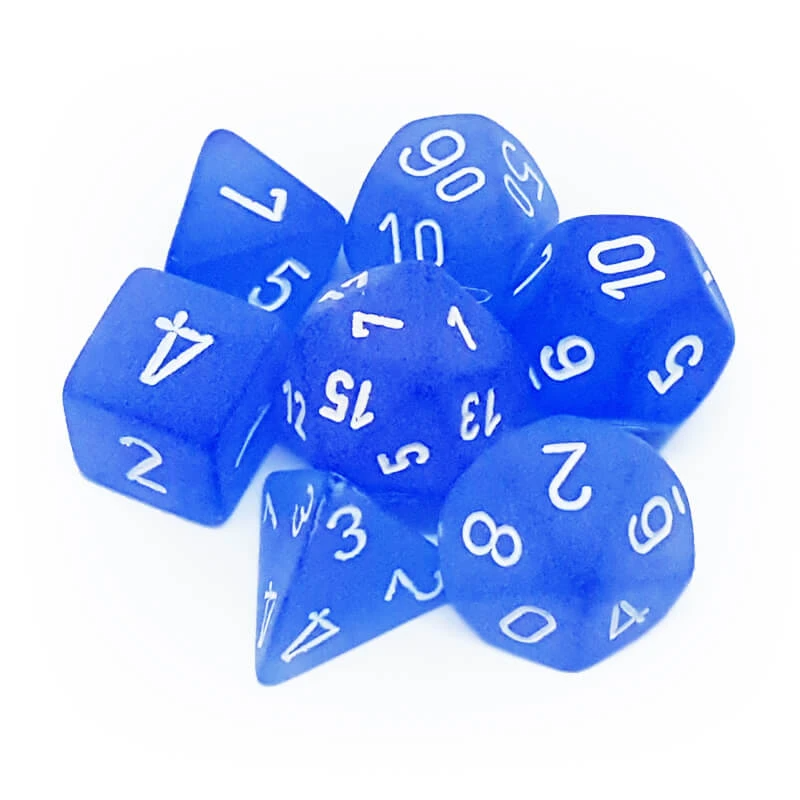 Chessex 27406 Frosted Blue/White RPG Polyhedral Dice Set [7ct]