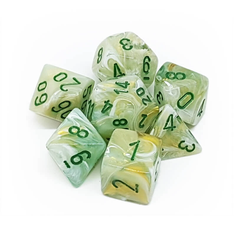 Chessex 27409 Marble Green/Dark Green RPG Polyhedral Dice Set [7ct]