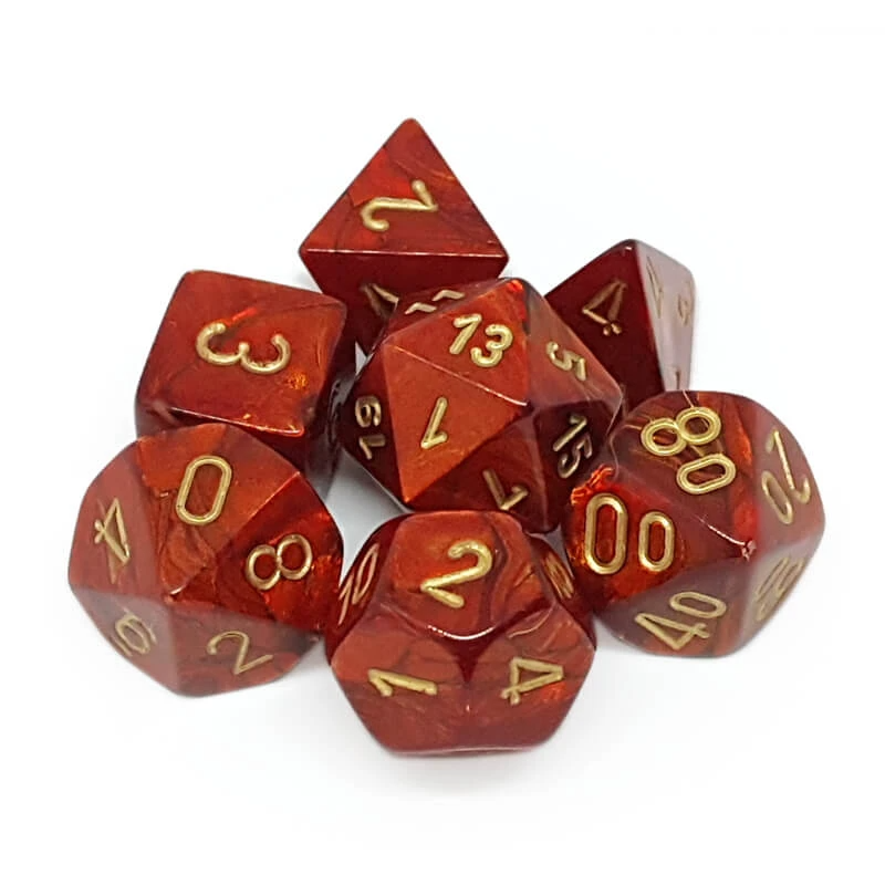 Chessex 27414 Scarab Scarlet/Gold RPG Polyhedral Dice Set [7ct]
