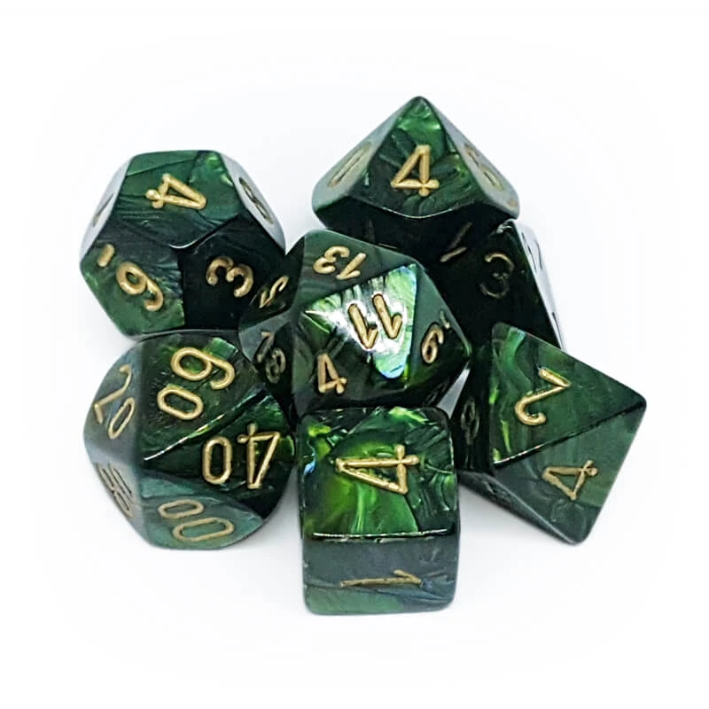 Chessex 27415 Scarab Jade/Gold RPG Polyhedral Dice Set [7ct]