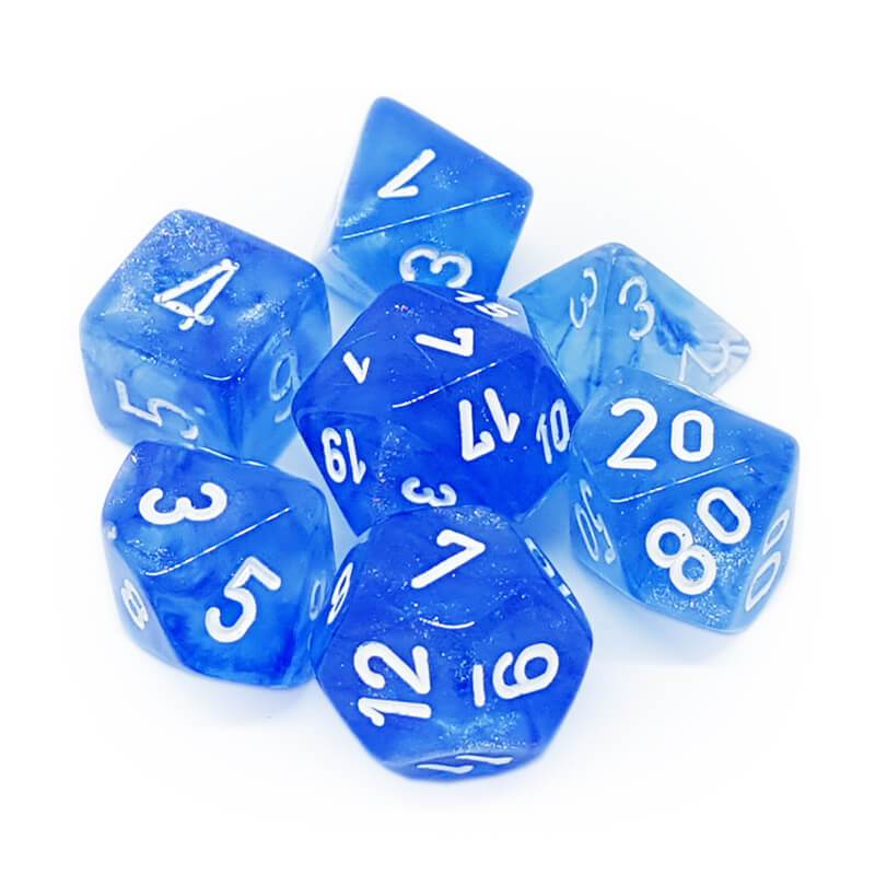 Chessex 27586 Borealis Sky Blue/White RPG Polyhedral Dice Set [7ct]