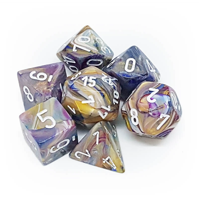 Chessex 27440 Festive Carousel/White RPG Polyhedral Dice Set [7ct]