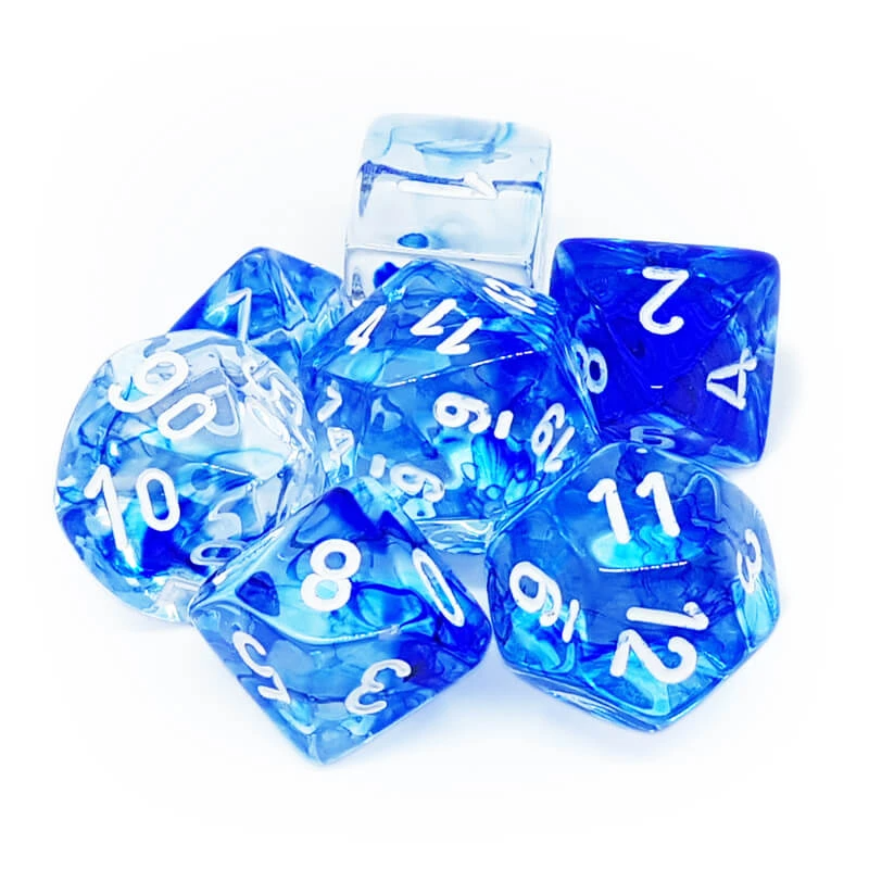 Chessex 27466 Nebula Dark Blue/White RPG Polyhedral Dice Set [7ct]