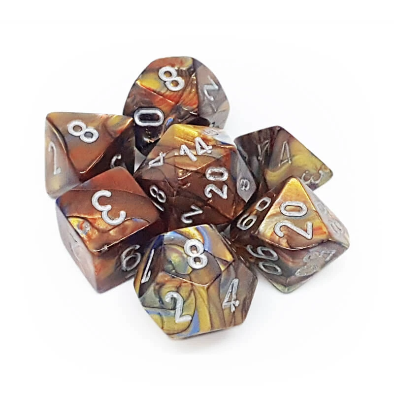 Chessex 27493 Lustrous Gold/Silver RPG Polyhedral Dice Set [7ct]