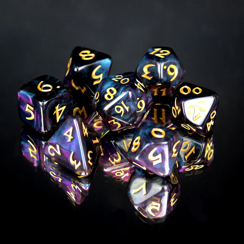 Die Hard Dice RPG Polyhedral Dice Set - Elessia Moonstone Deepwalker with Gold [7ct]