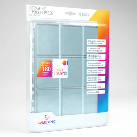 Gamegenic Ultrasonic Sideloading 9-Pocket Pages - Clear [10ct]