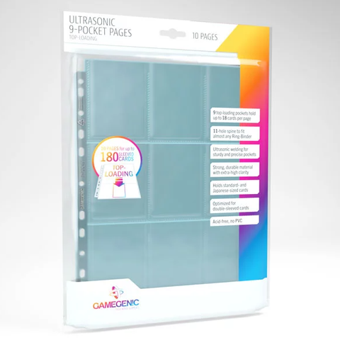 Gamegenic Ultrasonic Toploading 9-Pocket Pages - Clear [10ct]