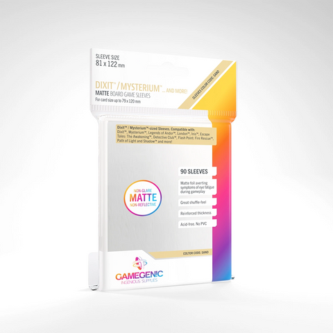 Gamegenic Matte Board Game Sleeves - SAND: Dixit™ / Mysterium™ (81mm x 122mm) [90ct]