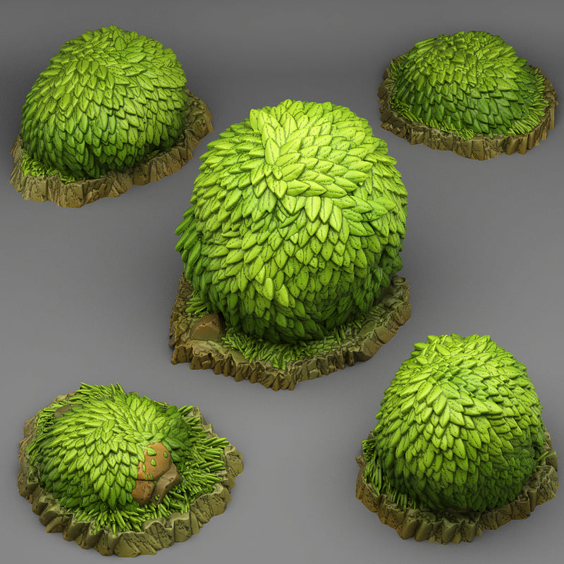 [3DP] Fantastic Rocks & Plants - Green Round Bushes