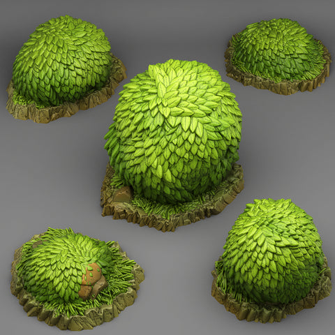 [3DP] Fantastic Rocks & Plants - Green Round Bushes
