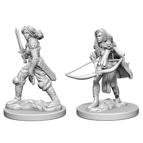 Pathfinder Battles Deep Cuts Miniatures: W01 Human Female Fighter [Unpainted]