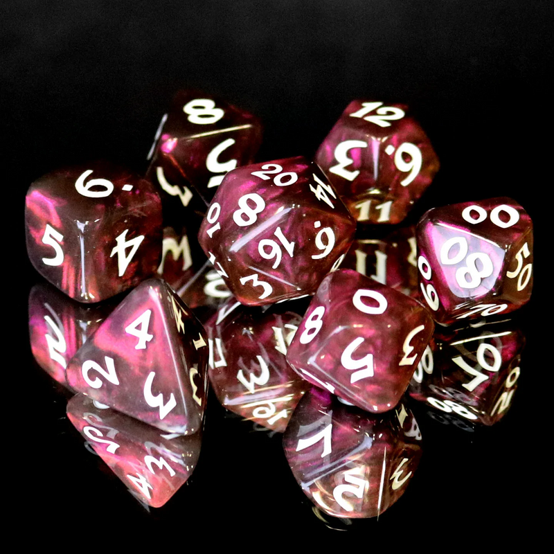 Die Hard Dice RPG Polyhedral Dice Set - Elessia Moonstone Inkswell with White [7ct]