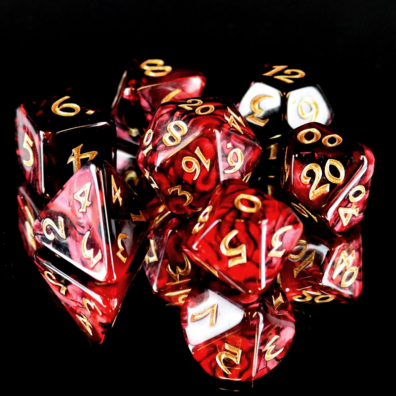 Die Hard Dice RPG Polyhedral Dice Set - Elessia Kybr, Inquisitor with Gold [7ct]