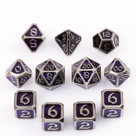 Die Hard Dice RPG Polyhedral Metal Dice Set - Drakona Gemtooth Edohain [11ct]