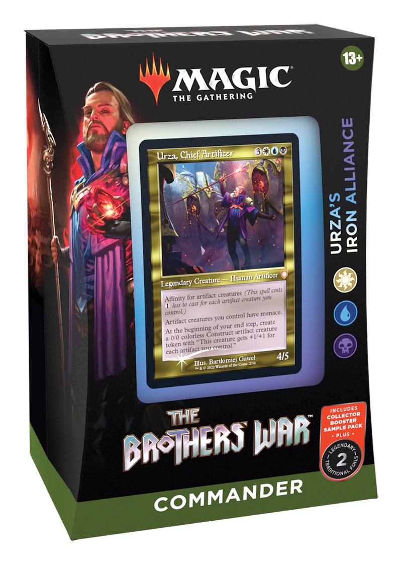 MTG The Brothers' War Commander Deck - Urza's Iron Alliance + Collector Booster Sample Pack