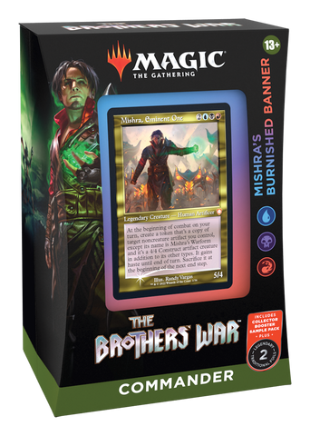 MTG The Brothers' War Commander Deck - Mishra's Burnished Banner + Collector Booster Sample Pack