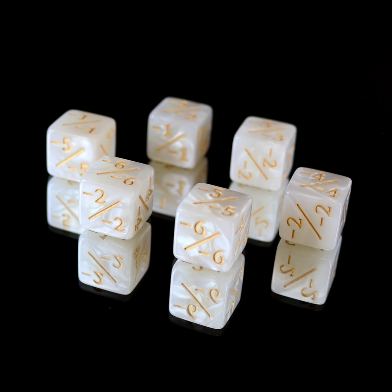 Die Hard Dice Negative Counter Set - Pearl for MTG [6ct]