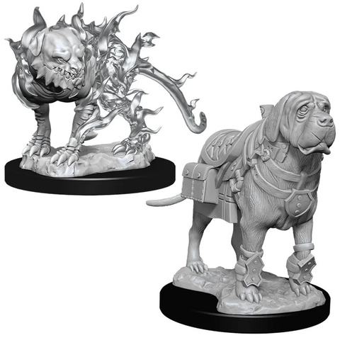 D&D Nolzur's Marvelous Miniatures: W11 Mastiff & Shadow Mastiff [Unpainted]