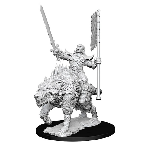 Pathfinder Battles Deep Cuts Miniatures: W07 Orc on Dire Wolf [Unpainted]