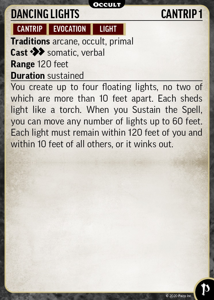 Pathfinder RPG (P2): Spell Cards - Occult [Accessory]