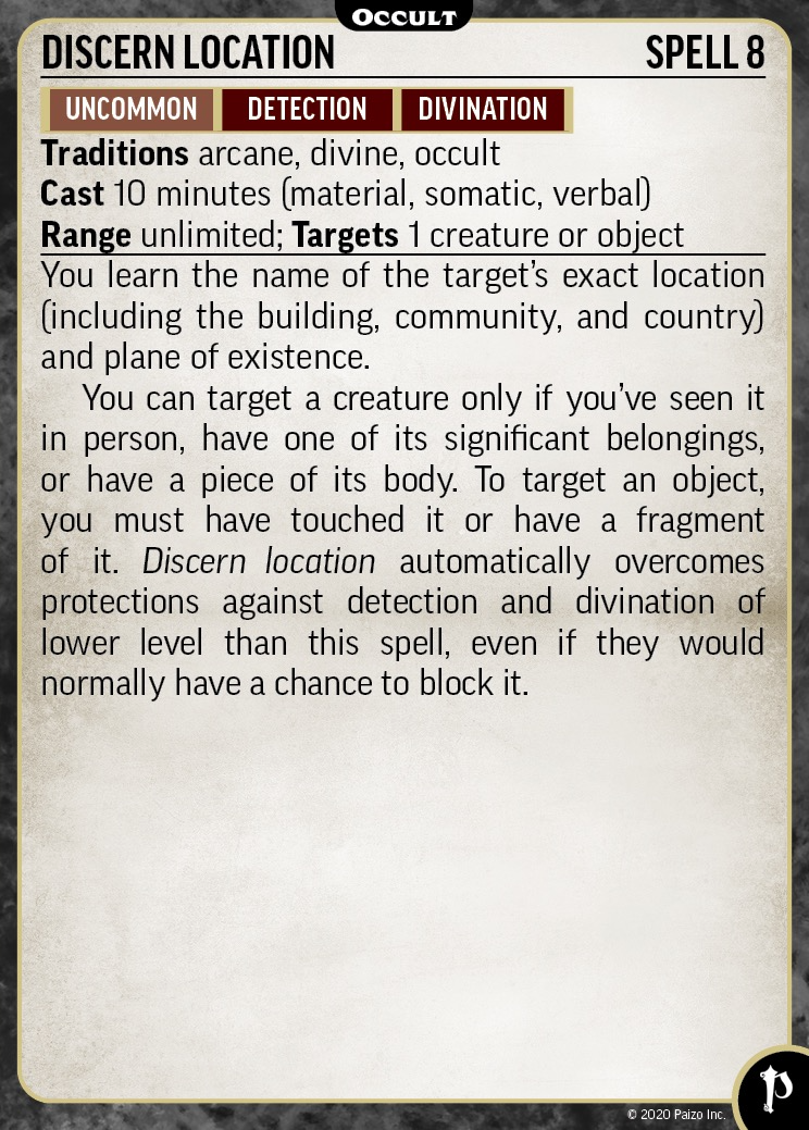 Pathfinder RPG (P2): Spell Cards - Occult [Accessory]