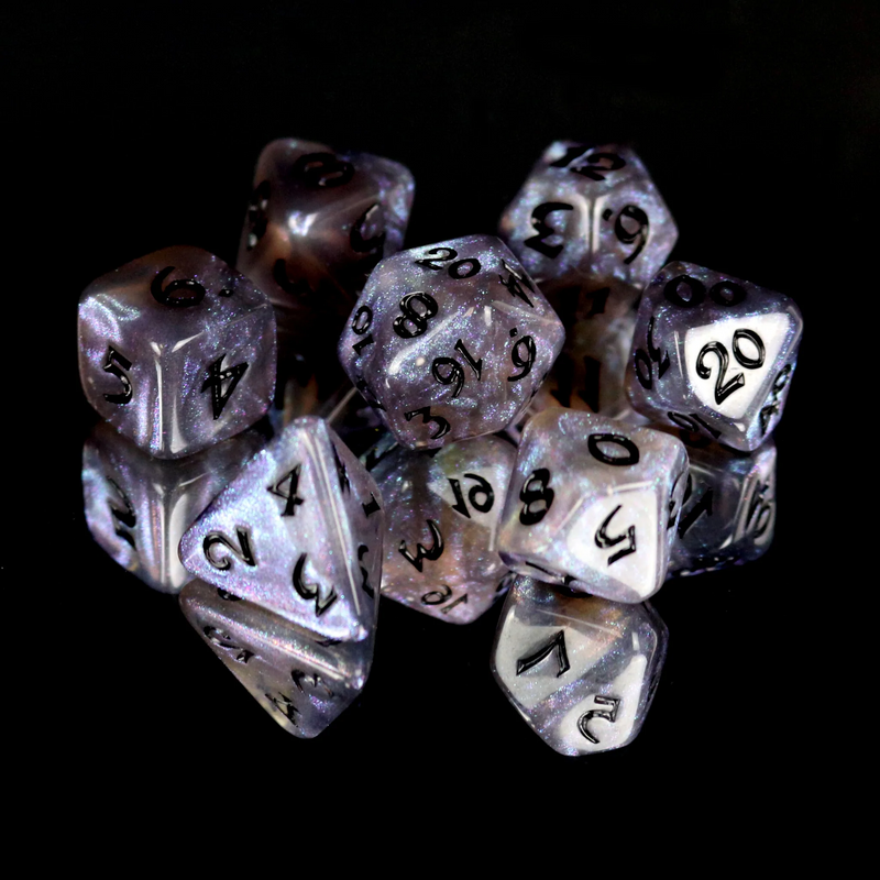 Die Hard Dice RPG Polyhedral Dice Set - Elessia Kybr, Passion with Black [7ct]