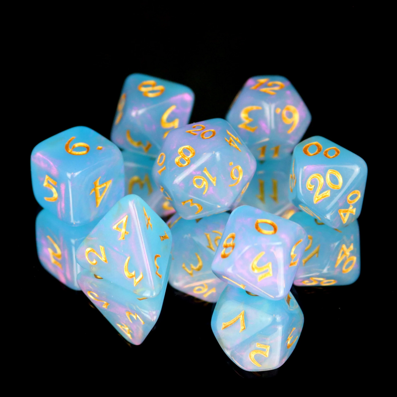 Die Hard Dice RPG Polyhedral Dice Set - Elessia Moonstone Rumara with Gold [7ct]