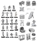 WizKids Deep Cuts Miniatures: W08 Townspeople & Accessories [Unpainted]