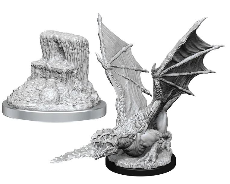 D&D Nolzur's Marvelous Miniatures: W19 White Dragon Wyrmling [Unpainted]