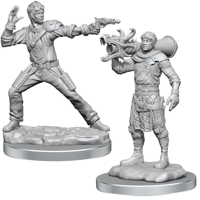 D&D Nolzur's Marvelous Miniatures: W19 Human Artificer & Human Apprentice [Unpainted]